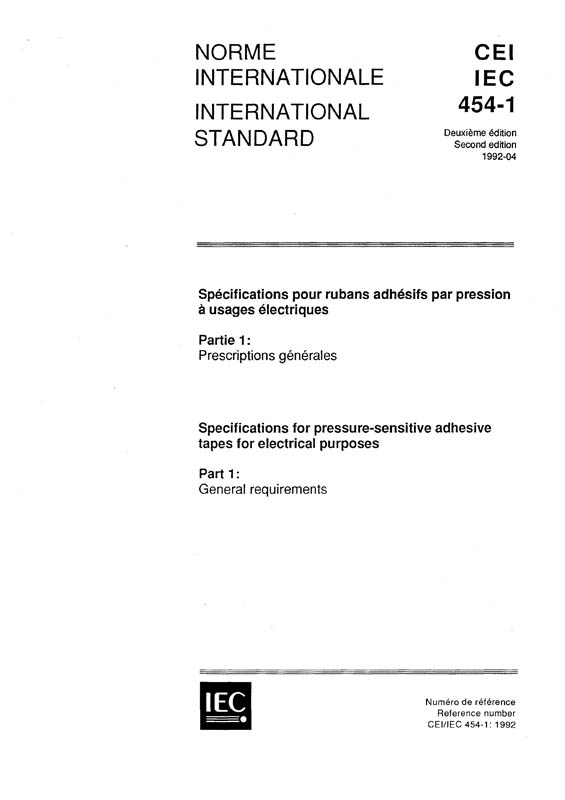 Cover IEC 60454-1:1992